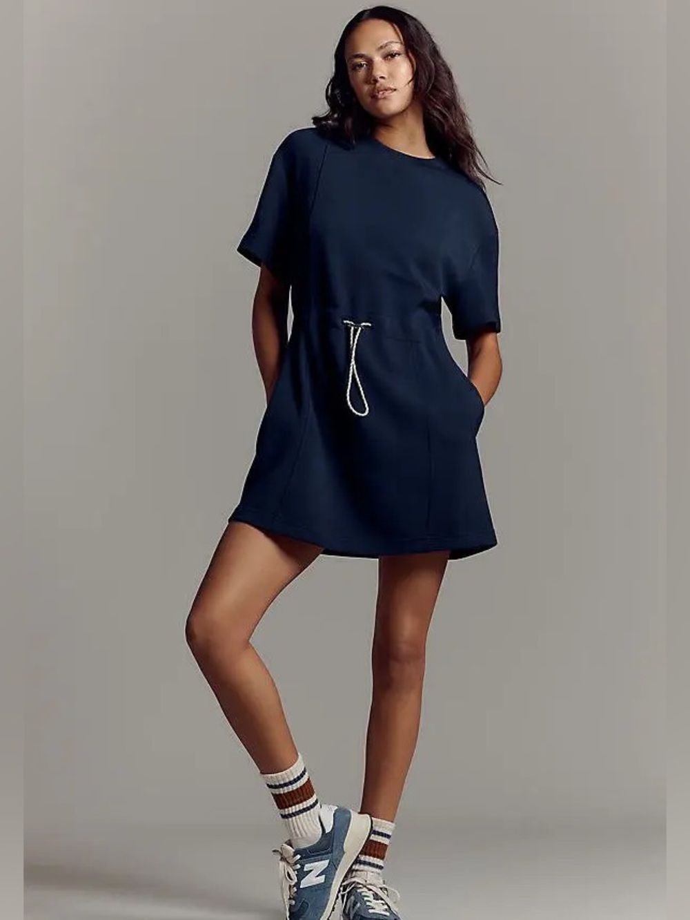 Varley Maple Short Sleeve Mini Dress Navy Size Small